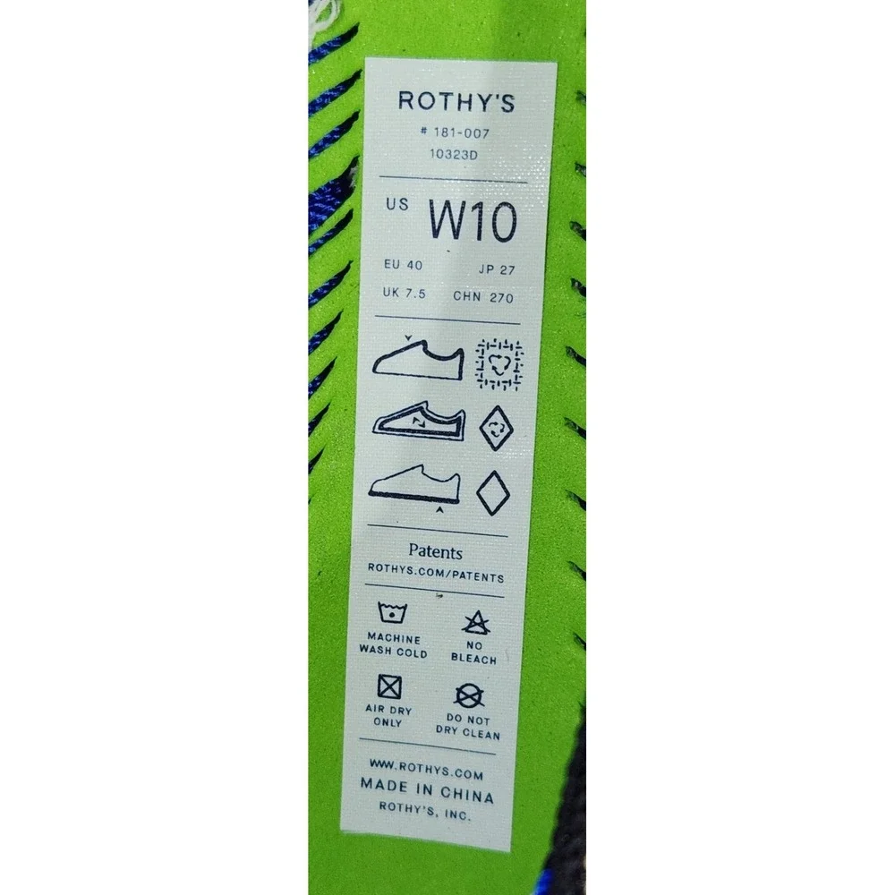 Rothys The Bow Flat Fawn Tan Navy Blue Trim Sustainable Washable Shoes W10 - Picture 8 of 9